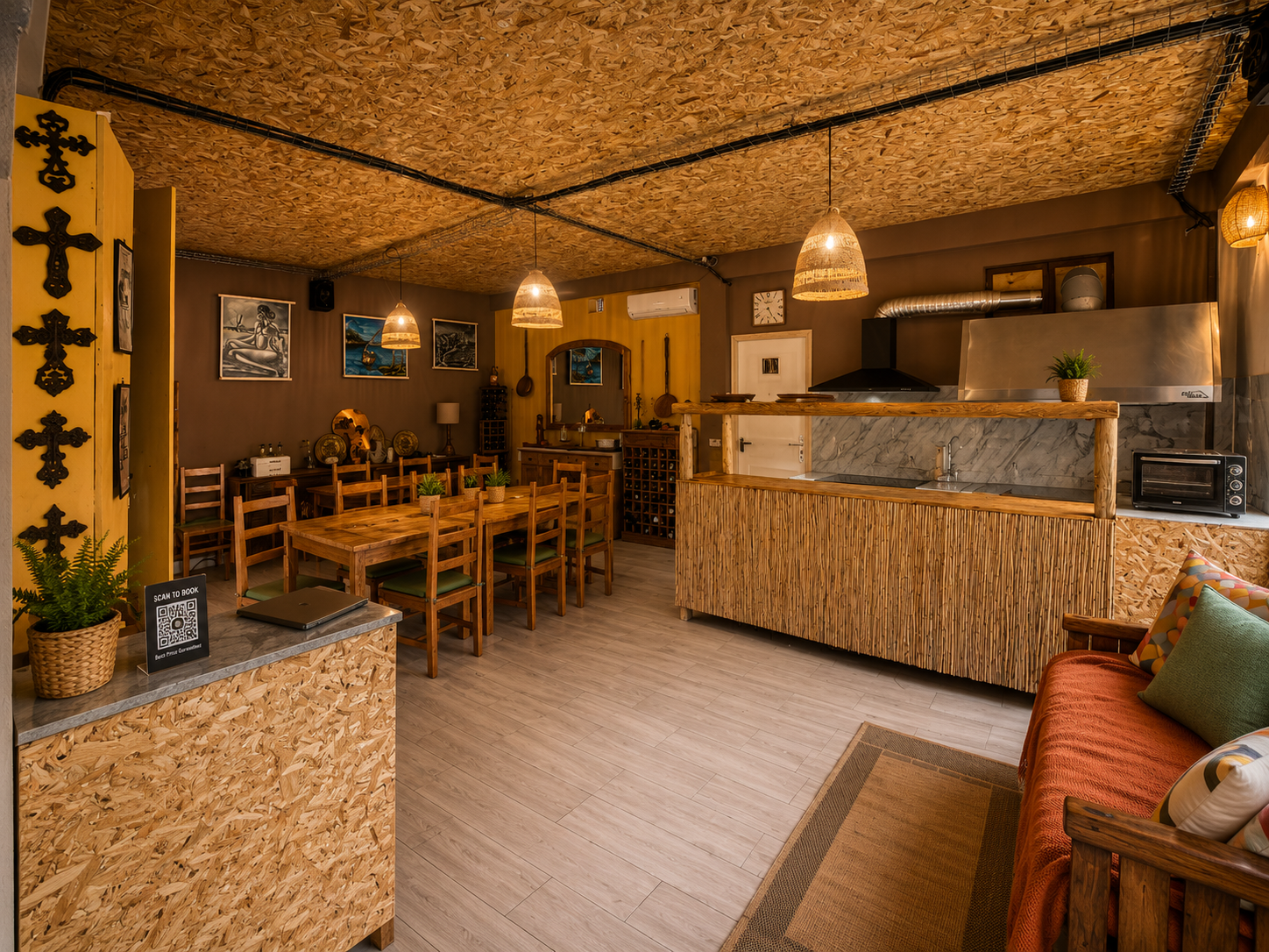 A cozinha do Safari Glamping pronta para eventos
